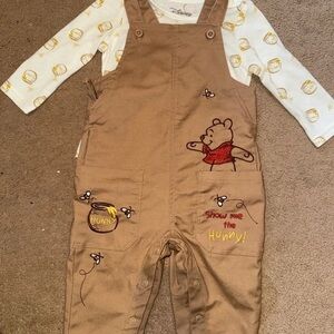 Disney Tan Pooh Bear Kids Overalls